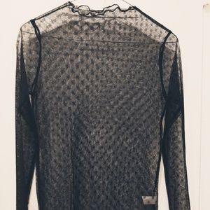 Long-Sleeved Sheer Top